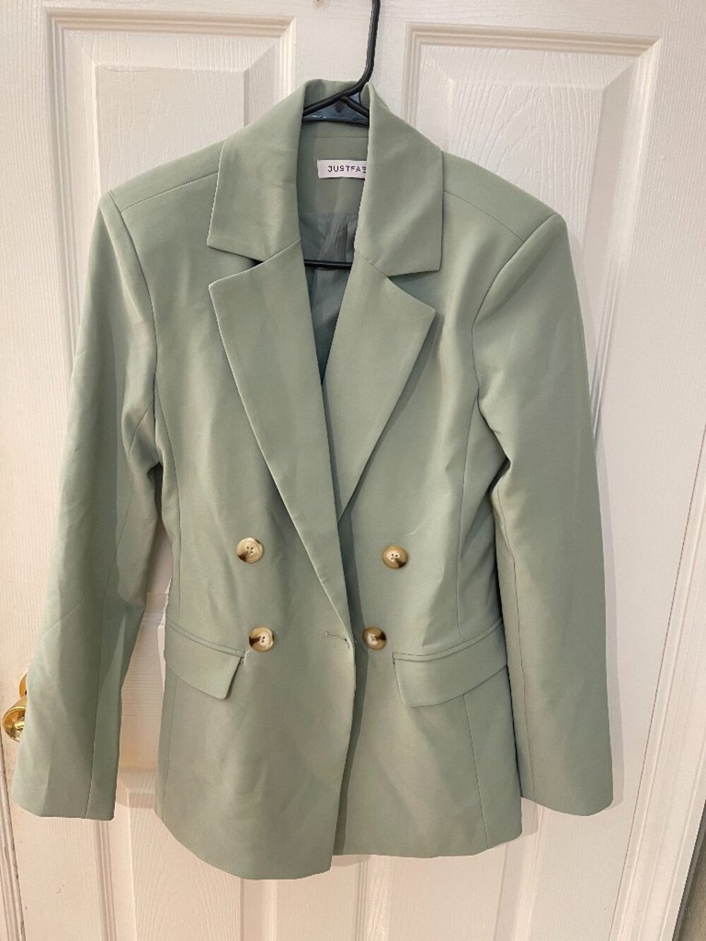 NWT JustFab Sage Green Double Breasted Blazer Women’s XS Tailored Jacket